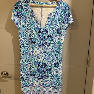 Lilly Pulitzer Blue and Green Floral Dress